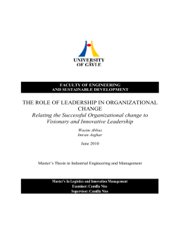 Role Of Leadership In Organizational Change