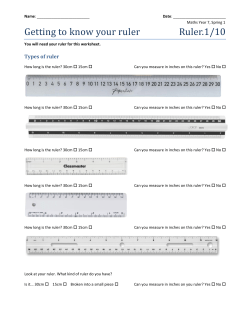 Getting to know your ruler Ruler.1/10
