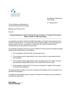 Proposed disposal of a plot of land to the rear of number 11 Croydon