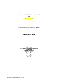 THE PROVISION OF JOINTING TEAMS Metered Rent-a