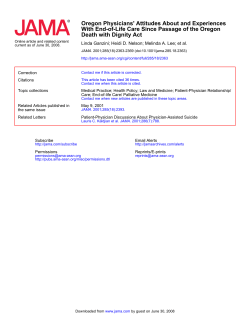 Death with Dignity Act With End-of-Life Care Since Passage of the