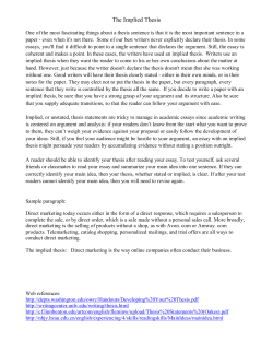 The Implied Thesis