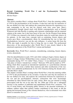 Beyond Containing: World War I and the