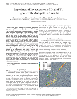 Experimental Investigation of Digital TV Signals with Multipath in