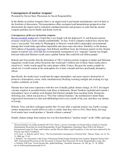 Consequences of nuclear weapons