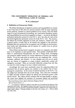 the concurrent operation of federal