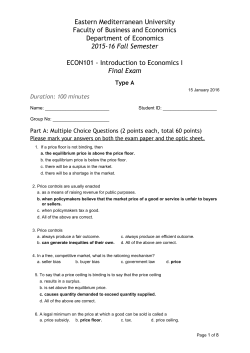 ECON101 2015-16 Fall Final Answer Key