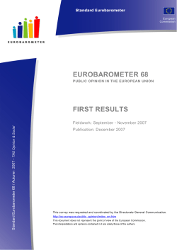 eurobarometer 68 first results - European Commission