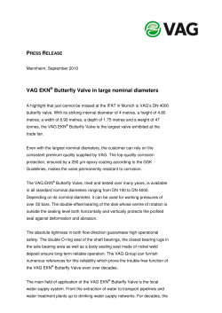 VAG EKN Butterfly Valve in large nominal diameters - VAG