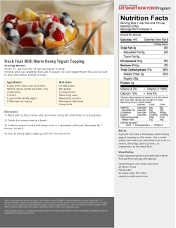Fresh Fruit With Warm Honey Yogurt Topping | ESNY