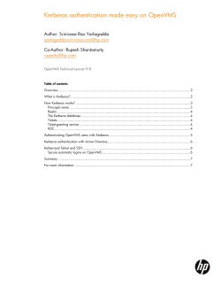 Kerberos authentication made easy on OpenVMS