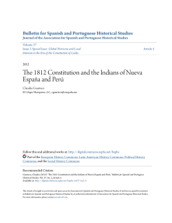 The 1812 Constitution and the Indians of Nueva Espa&ntilde;a and Per&uacute;
