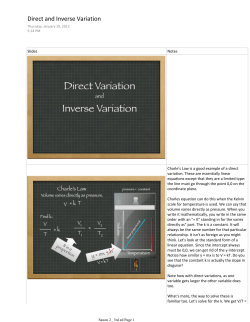 Direct and Inverse Variation