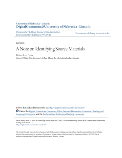 A Note on Identifying Source Materials