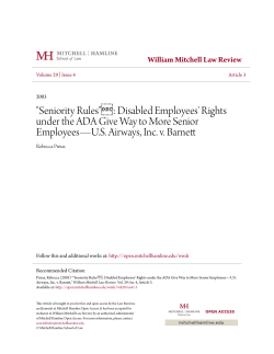 "Seniority Rules"&bull;: Disabled Employees` Rights under the ADA Give