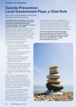 Suicide Prevention: Local Government Plays a Vital Role