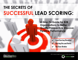 THE SEcrETS Of SuccESSful lEad ScOring