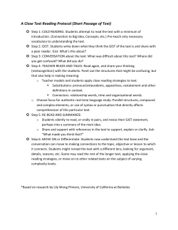 That`s the Ticket... Into Complex Texts!