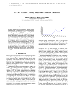GRADE: Machine Learning Support for Graduate Admissions
