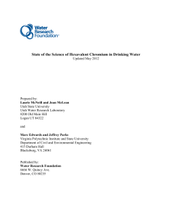 State of the Science of Hexavalent Chromium in Drinking Water