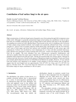 Contribution of leaf surface fungi to the air spora