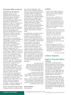 Chocolate Milk in Schools Authors` Response Reply to