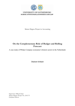 On the Complementary Role of Budget and Rolling Forecast