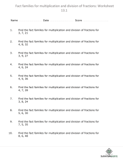 Fact families for multiplication and division of fractions