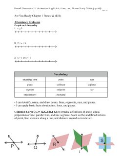 Geometry 1_1 Study Guide Understanding points, lines and planes