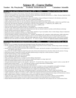 Science 10 Course Outline