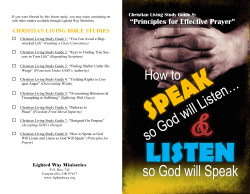 Principles for Effective Prayer