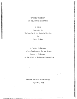 TRANSPORT PHENOMENA IN SUBLIMATION DEHYDRATION A