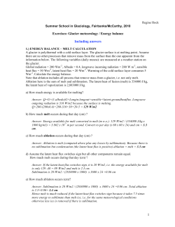 1 Exercises: Glacier meteorology / Energy balance Including answers