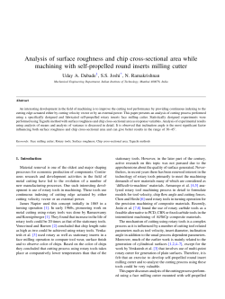 Analysis of surface roughness and chip cross