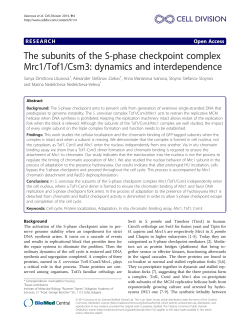 The subunits of the S-phase checkpoint complex Mrc1/Tof1/Csm3