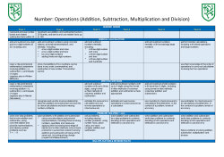 Number: Operations (Addition, Subtraction, Multiplication and Division)