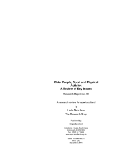 Older People, Sport and Physical Activity: A Review