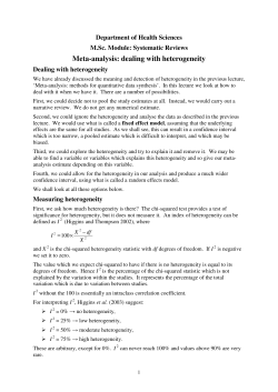 Text version -- Meta-analysis: dealing with heterogeneity