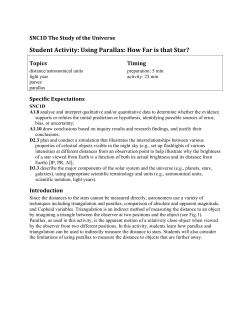 Student Activity: Using Parallax: How Far is that Star?