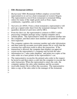 ERA Restaurant Jobbers Background: ERA Restaurant