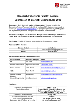EoI Funding Rules - Macquarie University