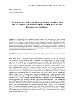 The &ldquo;Color-Line&rdquo; Criticism: Literary Fiction, Historical Facts, and the