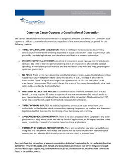 Common Cause Opposes a Constitutional Convention