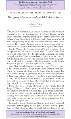 Thurgood Marshall and the 14th Amendment