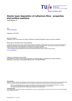 Atomic layer deposition of ruthenium films : properties and surface