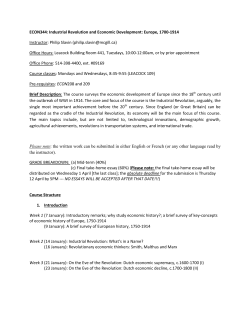 ECON344: Industrial Revolution and Economic