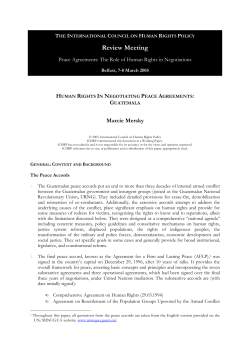 Human Rights in Negotiating Peace Agreements