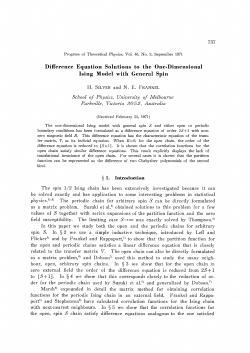 Difference Equation Solutions to the One
