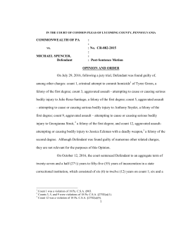 Commonwealth vs. Spencer - Lycoming Law Association