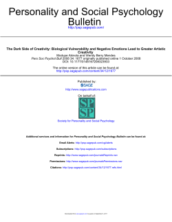 Bulletin Personality and Social Psychology